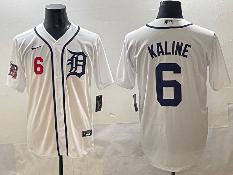 Men 2025 Detroit Tigers #6 Kaline White Game Nike MLB Jersey style 6